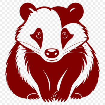 Vector illustration of a badger, a wild animal with distinctive white stripes on its face.