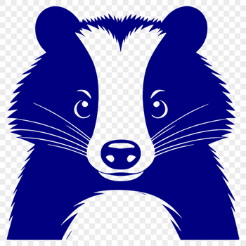 A detailed illustration of a wild animal badger, suitable for vector art and cutting machine designs.