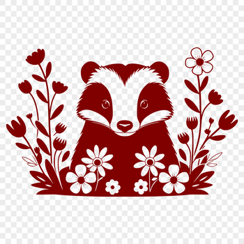 An illustration of a badger in its natural environment.