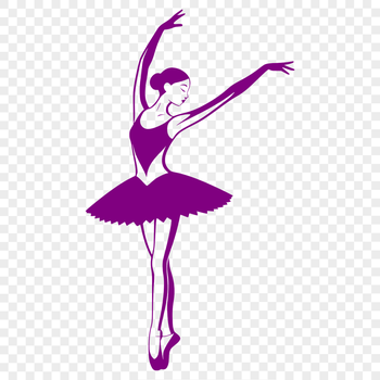 A stylized illustration of a ballerina in a dancing pose, suitable for various design applications.