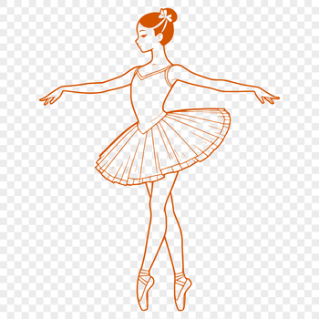 A solo female dancer in a classical ballet pose, dressed in a tutu and ballet shoes.