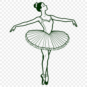 A young ballerina in a tutu poses en pointe on a stage, conveying elegance and poise.