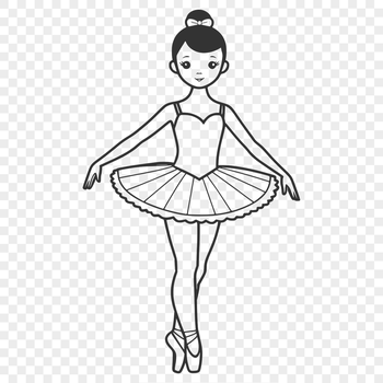 A delicate illustration of a ballerina in a dance pose, created as a vector graphic.