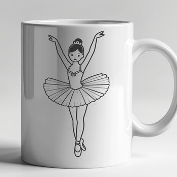 A delicate illustration of a ballerina in mid-pirouette, suitable for digital crafting projects.
