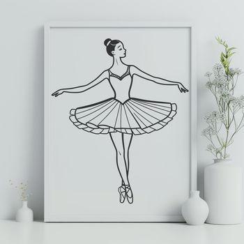 Illustration of a ballerina in dance pose, created as a vector graphic.