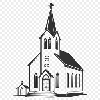 Baptist church building design with detailed architectural elements