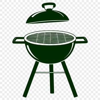 A detailed vector illustration of a BBQ grill, suitable for graphic design and digital crafting.
