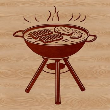 A detailed vector illustration of a barbecue grill, suitable for various applications including graphics design and crafting.
