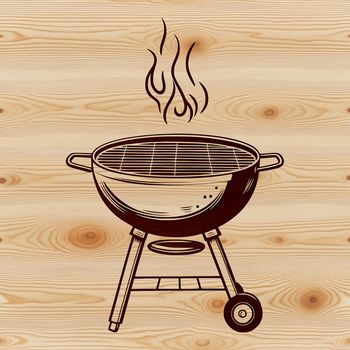 Illustrative graphic of a BBQ grill, ideal for vector art projects.