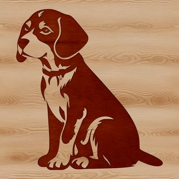 A seated Beagle dog with a friendly expression.