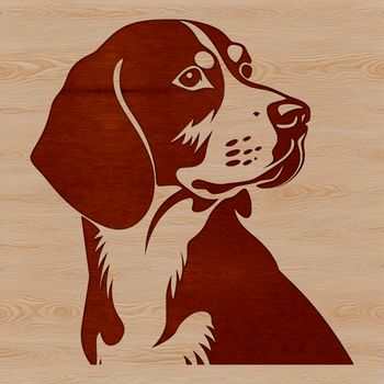 A close-up illustration of a Beagle's head, suitable for various design applications.