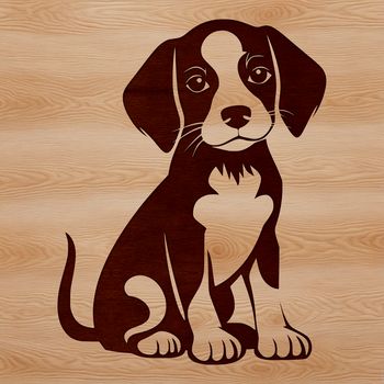 A sitting beagle dog with a cute expression, suitable for pet owners and animal lovers.