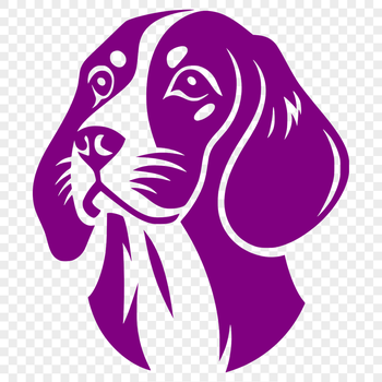 Close-up illustration of a beagle's head and face, suitable for graphic design projects.