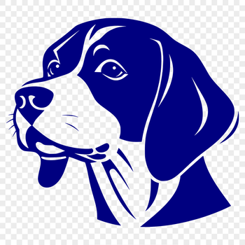 A high-quality illustration of a Beagle's head with detailed features.
