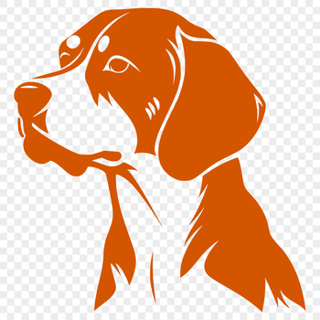 An illustration of a beagle's head, suitable for vector design and cutting machine projects.