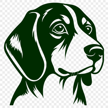 Close-up illustration of a beagle's head, suitable for vector design and digital crafting.