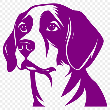 An illustration of a Beagle's head with a sweet expression.