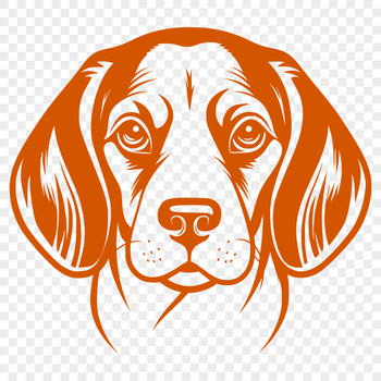 A high-quality digital illustration of a Beagle's head, suitable for clip art and vector design projects.