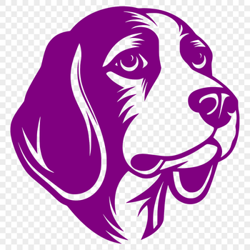 A close-up of a Beagle's head, suitable for vector design and personal or commercial use.