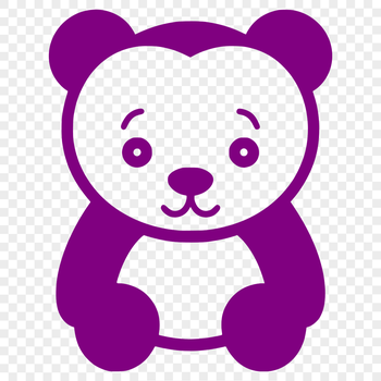 A vector illustration of a small bear designed as clip art for various applications.