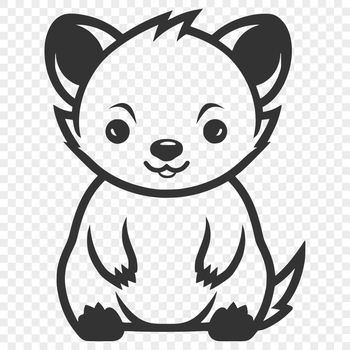 A simple line drawing of a bear sitting on its haunches, suitable for cutting machine templates and vector art designs.