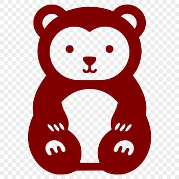A simple line drawing of a cute bear shown in full body pose.