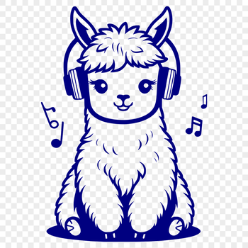 A South American camelid animal with a long neck and soft fur, suitable for vector design.