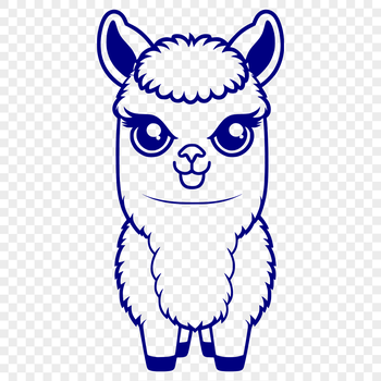 Alpaca animal silhouette in a simple vector design suitable for commercial or personal use.