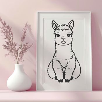 A South American camelid with soft fur and banana-shaped ears, often domesticated for its wool and gentle nature.