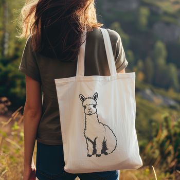 Illustrated alpaca design in vector format.
