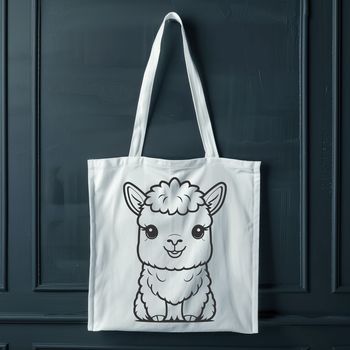 An illustration of a South American camelid alpaca animal in a simple vector design.