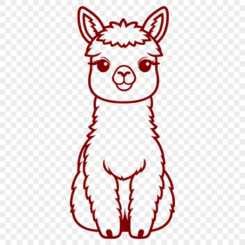 Close-up illustration of a South American camelid with soft fur.