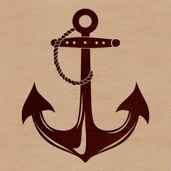 Nautical anchor design featuring a pair of anchors connected by a rope, suitable for vector art and design projects.
