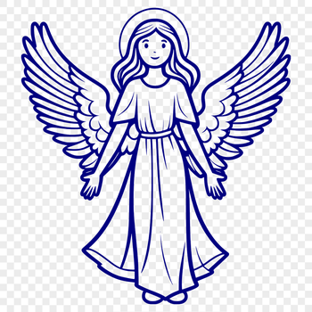 A simple illustration of a winged angel in a clean vector design.