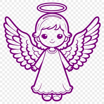 Vector illustration of a white-winged angel.