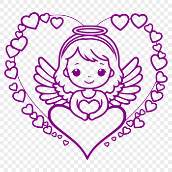 A winged heavenly being with a gentle expression, often associated with love and protection.