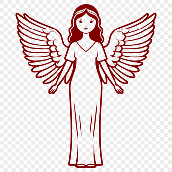 SVG illustration of a winged angel in vector format.