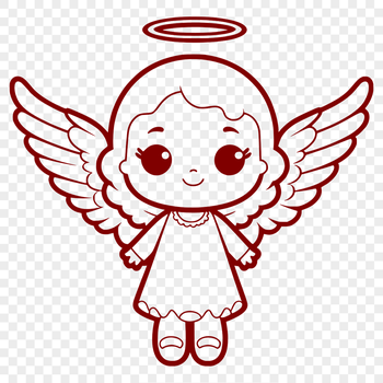 A detailed illustration of a winged angel created in vector format.