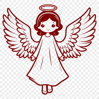 A stylized illustration of a celestial being with wings, suitable for vector graphic designs.