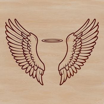 Illustrative angel wings with a subtle halo effect, designed as a scalable vector graphic.