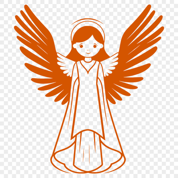 SVG design of a stylized angel figure, suitable for digital cutting machines and vector art projects.