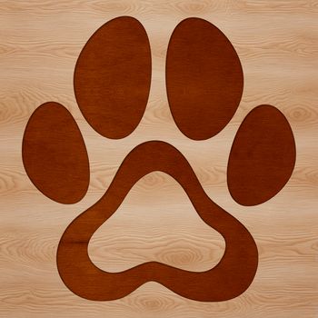 Clip art design featuring a single animal paw