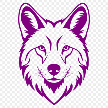 Close-up illustration of a wolf's head with details of its fur and facial features.