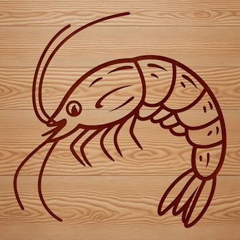 A digital representation of a shrimp, suitable for various design applications.