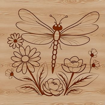 Close-up illustration of a dragonfly with intricate details, suitable for vector art projects.