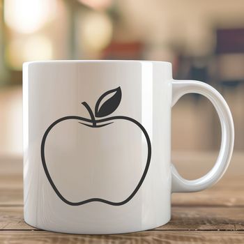 An illustration of a single ripe apple against a white background.