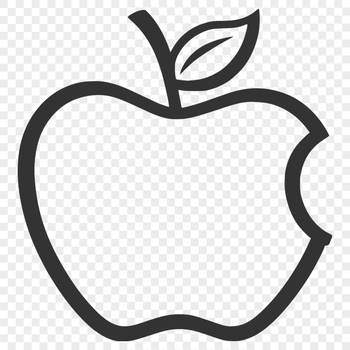 An isolated vector graphic representation of a single apple in a circular frame.
