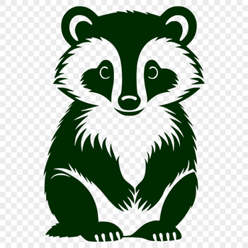 A wild animal badger illustrated in vector art style.