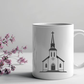 Baptist Church exterior SVG icon with detailed architecture