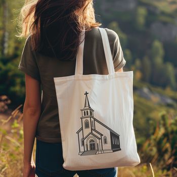 A simple illustration of a Baptist church building with a cross on the roof and a steeple.
